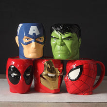 Load image into Gallery viewer, Creative 3D Cartoon Super Hero Iron man SpiderMan TreeMan Cup Milk Coffee Ceramic Mugs Fashion The Avenger-Gift Baby flowerpot